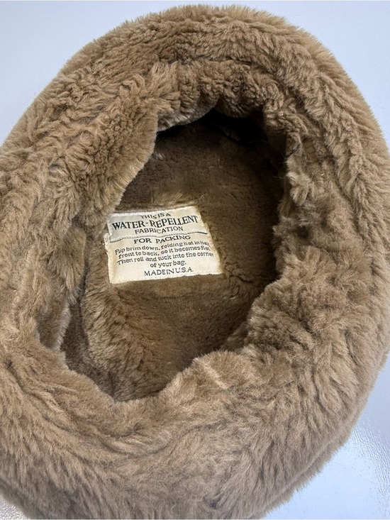 Eric Javits New York Brown Tan Faux Fur Trim Water Repellent Packable Bucket Hat main image 8